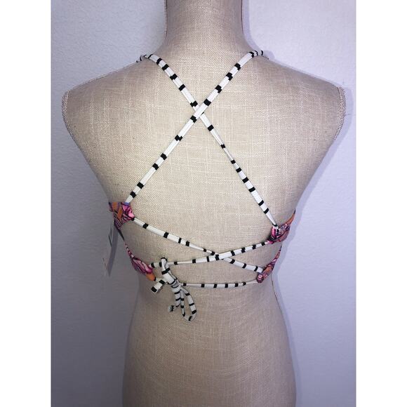 Salt + Cove Hawaii Palm Print Underwire Bikini Top - M - Picture 6 of 7
